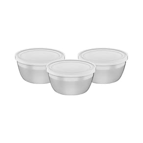 Jogo De Potes Tramontina Freezinox Em Aço Inox Com Tampa Plástica 3 Peças
