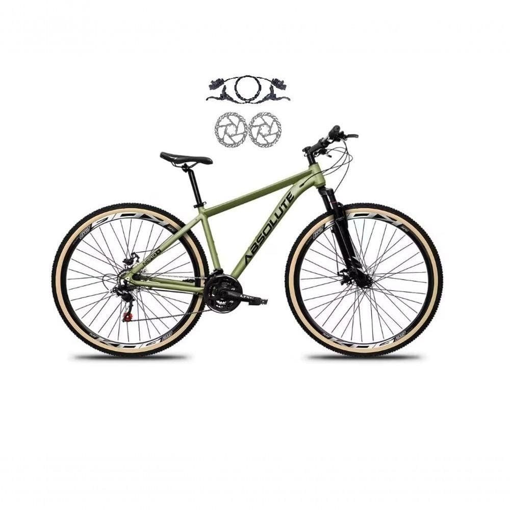 Bicicleta Aro 29 Absolute Nero 5 Freios Disco Hidráulicos 24v Garfo Suspensão Pneu Faixa - Oliva Tam.17
