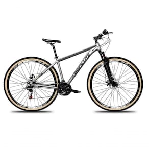 Bicicleta Aro 29 Absolute Nero 5 24v Freio A Disco Suspensão Mountain Bike Alumínio Pneu Faixa - Cinza Tam.15
