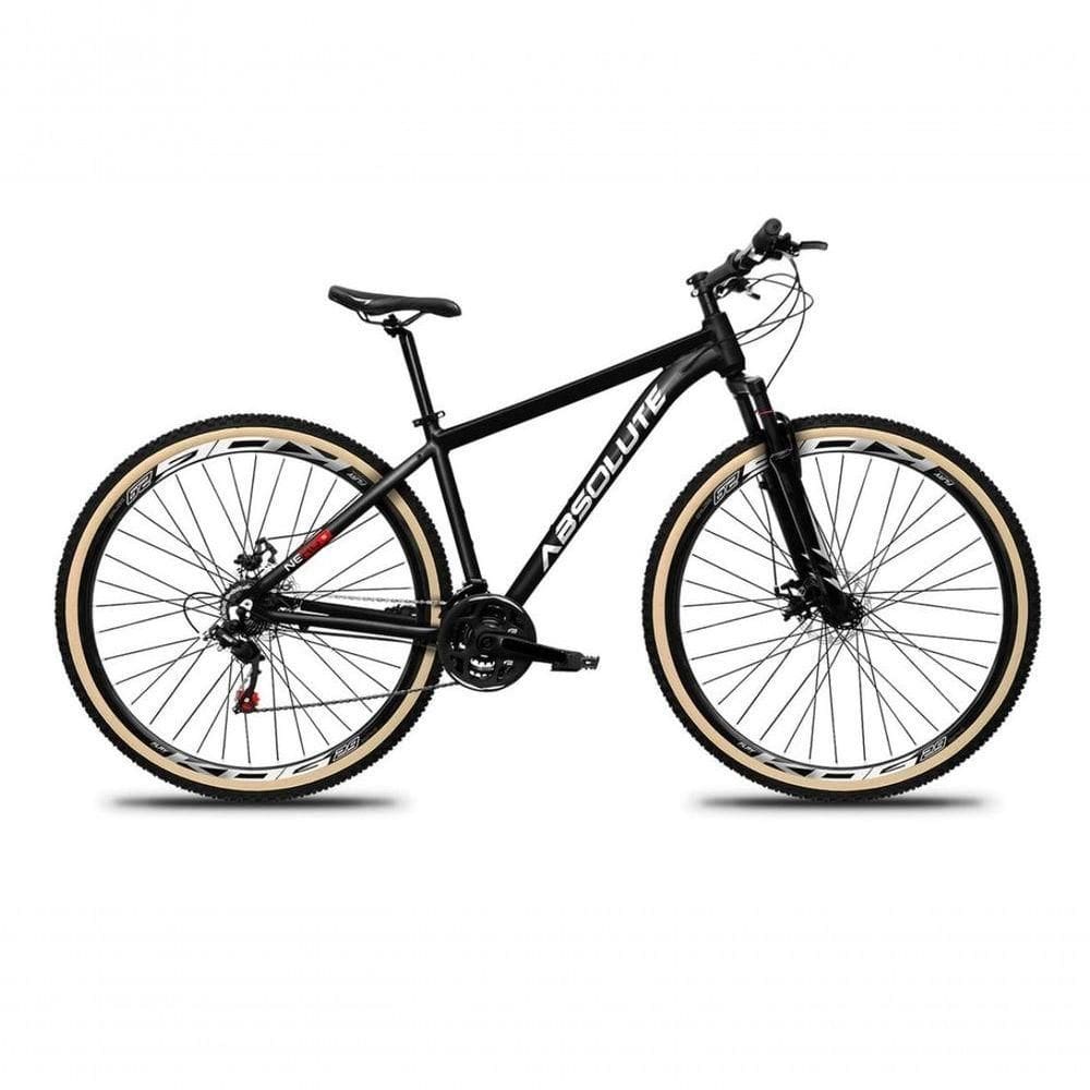Bicicleta Aro 29 Absolute Nero 5 24v Freio A Disco Suspensão Mountain Bike Alumínio Pneu Faixa - Preto Tam.21