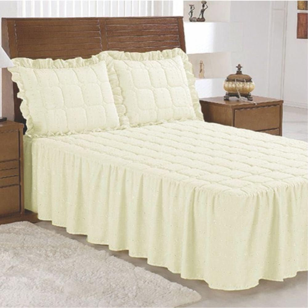 Presente Dia Das Mães Colcha Lese Casal Padrão 05 Peças - Palha