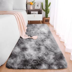 Passadeira Quarto Felpudo Peludo Mesclado Cinza 60 X 180 Cm
