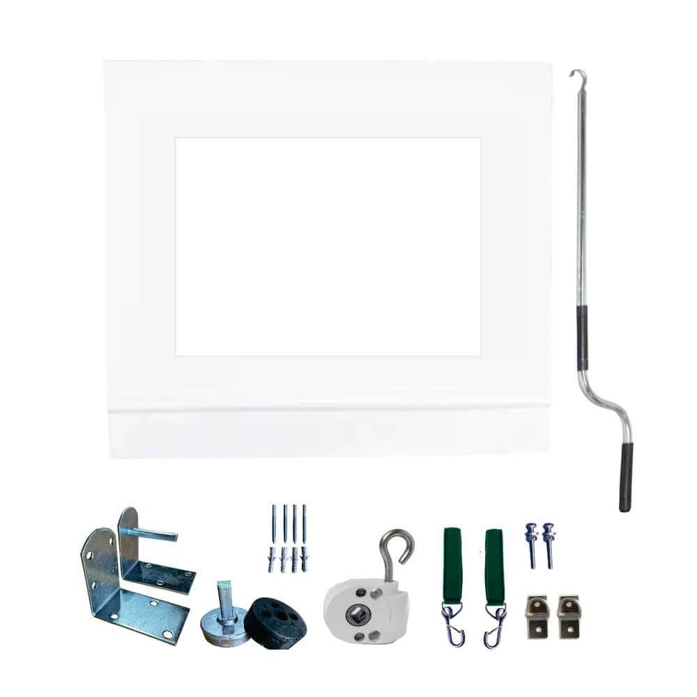 Toldo Cortina Branco C/ Visor - 1,90m X 3,00m - Kit Completo
