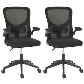 Kit 2 Cadeiras De Escritório Giratória Mônaco Com Relax E Regulagem De Altura - All Black