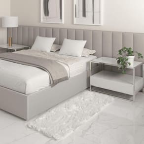 Tapete Passadeira Quarto Antiderrapante Branco 50 X 140 Cm