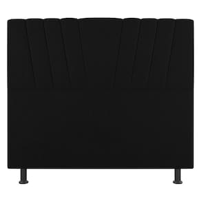Cabeceira Cama Box Casal Queen Size Dublin 160cm Linho Preto - Abmaza