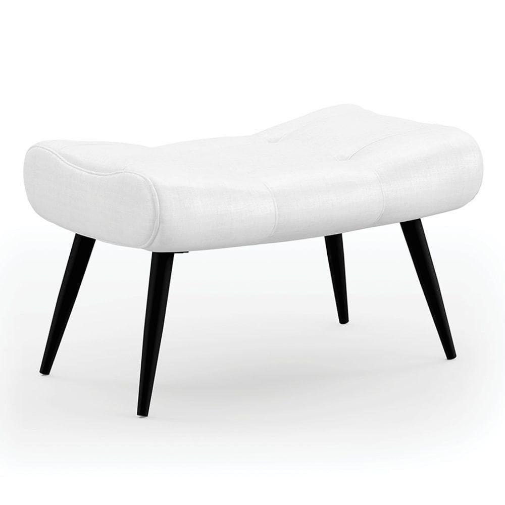 Puff Decorativo Para Sala De Estar Pés Palito Lord Facto Dunas Branco - Ibiza