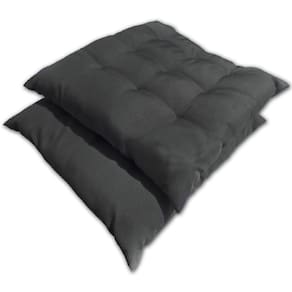 Kit 02 Almofadas Assento Futon Flat Para Cadeira 40x40 Cinza Escuro