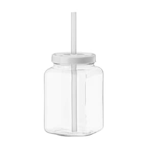 Copo Quadrado Vintage Boccati Com Canudo 670ml Cozinha Lazer Cor:transparente