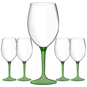 Jogo 5 Taças Acrílico Eventos Festa Boccati 560ml Boccati verde