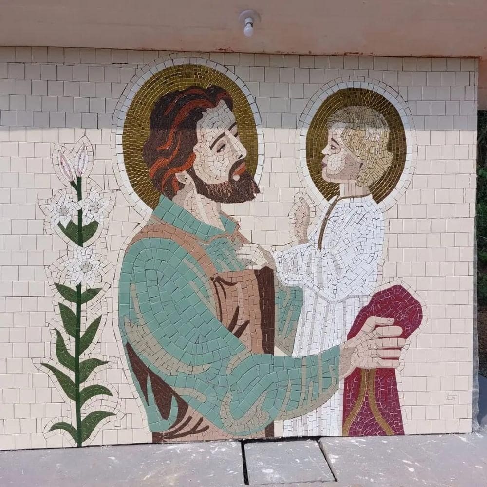 Mosaico De São José E O Menino Jesus