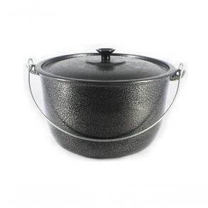Caldeirão Alumínio Fundido Craqueado Alça Galvanizada 20cm Cor:preto