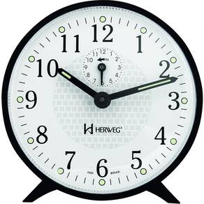 Relogio Despertador Herweg 2220 Mecânico A Cordas Preto