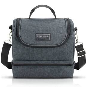 Conjunto Bolsa Térmica C- 2 Compartimentos Com Pote Marmita E Porta Talheres Com Porta Escova Preto