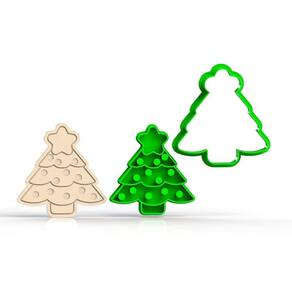 Cortador Natal árvore De Natal Para Biscoito (2 Peças) Corta E Marca Tamanho 8 Cm