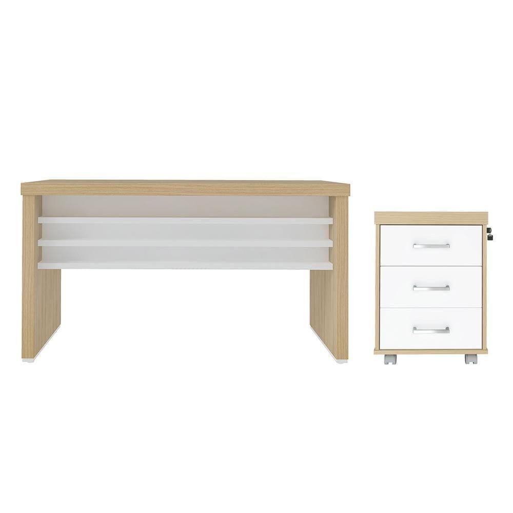 Jogo Gaveteiro E Escrvaininha Endfield Carvalho Branco