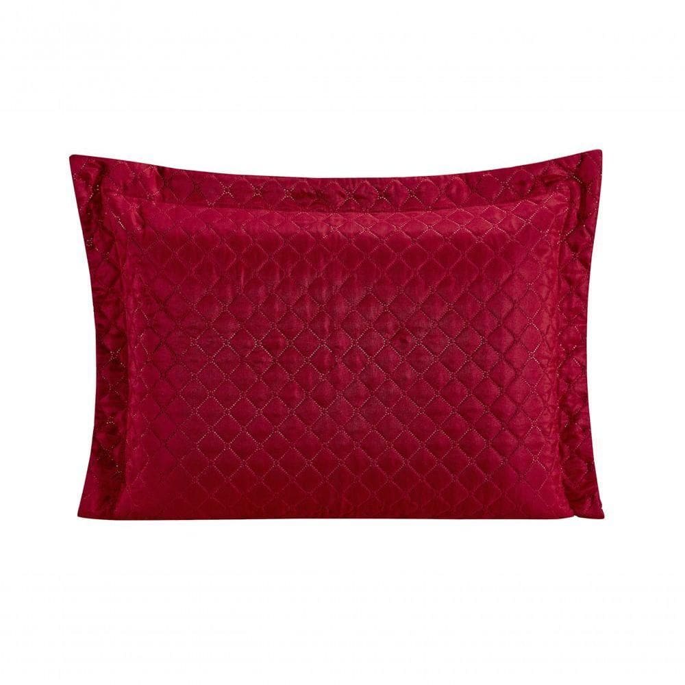 Porta Travesseiro Com Debrum Requinte Liso 01 Peça - Vermelho
