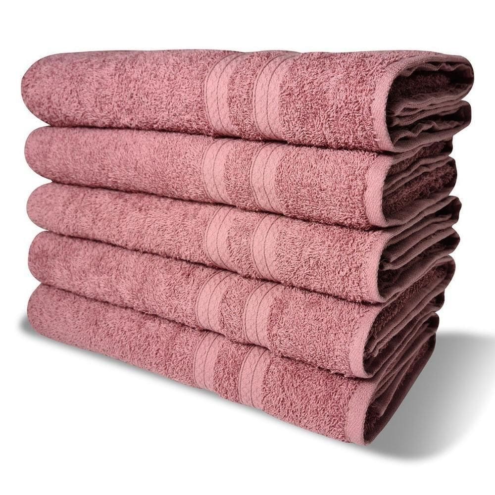 5 Toalhas Super Felpudas Grande E Grossa Algodão 80x150 Itália Soft Beka - Rosê Rosê