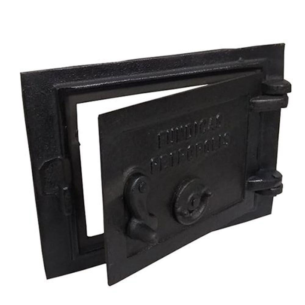 Porta Ferro Fundido Fornalha Cinzeiro Fogão A Lenha Suspiro Frontal 21x28cm