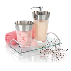 Bandeja De Vidro Organizadora De Bancada Decorativa 25x15 Cm Aparador Banheiro Casa Cozinha