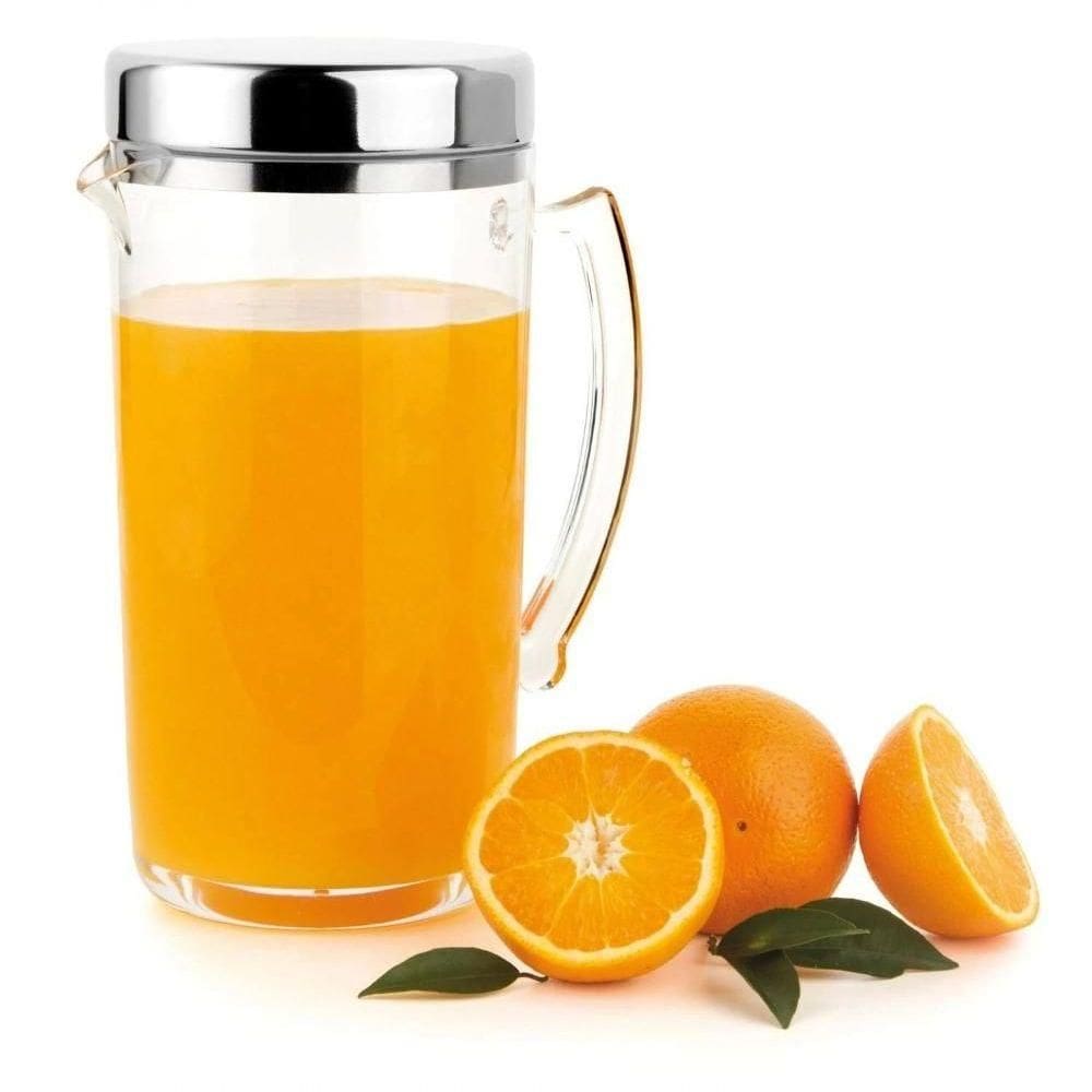 Jarra De Suco Acrílico água 1,5 Litros Tampa De Aço Inox Refrescos Mesa Servir Festa Geladeira