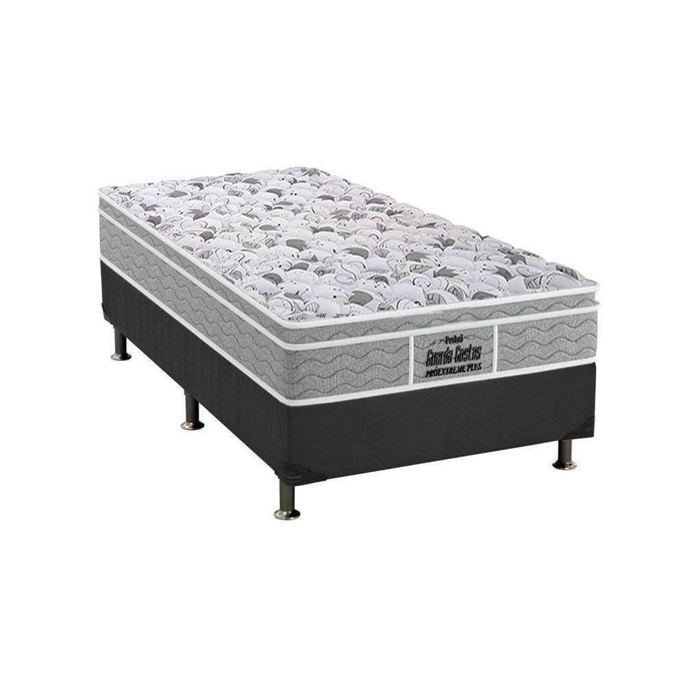 Cama Box Solteiro: Colchão Anatômico Probel D45/Ep Guarda Costas Próextreme Plus + Base Gray(88X188)