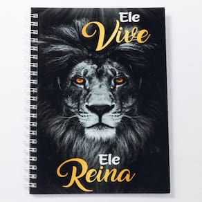 Caderno Leão Ele Vive Universitário Capa Dura 1mt 100 Folhas Cor Leão Ele Vive (ouro)