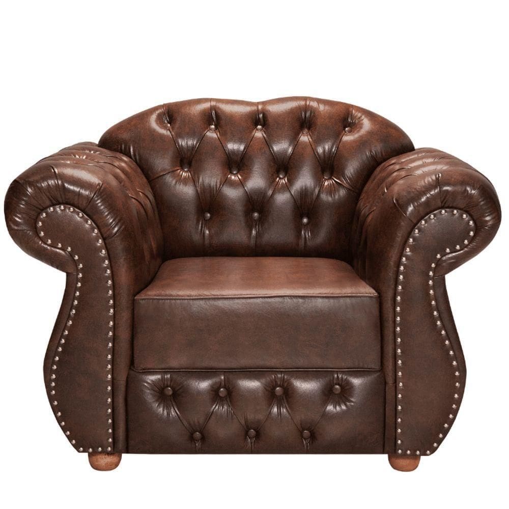 Poltrona Chesterfield Merlô Via Encanto Courano Marrom