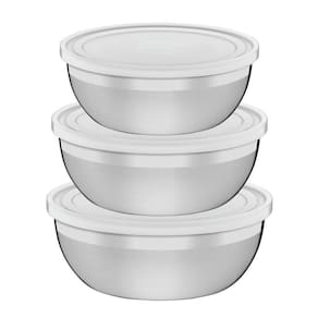 Jogo De Potes Tramontina Freezinox Em Aço Inox Com Tampa Plástica 3 Peças - 18+20+22cm Tramontina