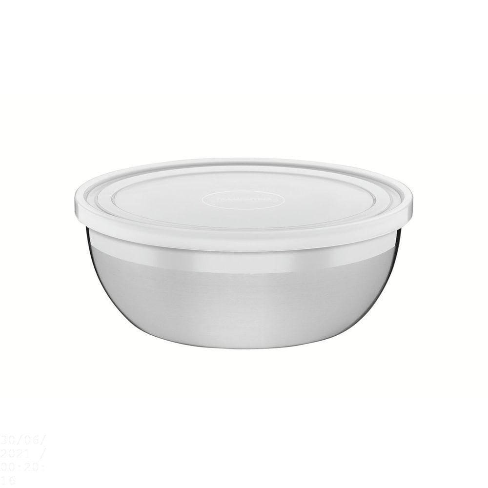 Pote Tramontina Freezinox Redondo Em Aço Inox Com Tampa Plástica 22 Cm 2,9 L Tramontina