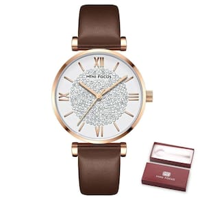 Relógio Feminino Mini Focus Mf0334l à Prova D`água Castanho