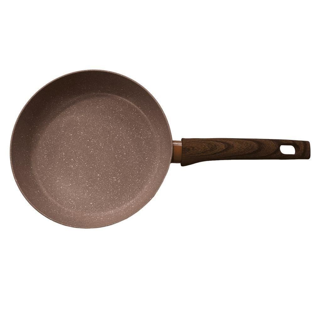 Frigideira Pó De Mármore Antiaderente 24cm Marrom Cazaro