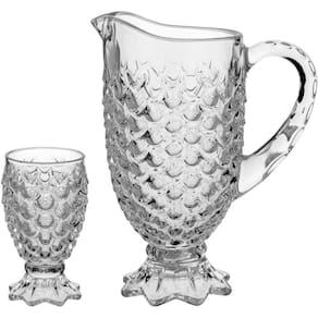 Maurícia Jg Jarra/Copos 14X33,5X25Cm 1,3L/220Ml Vidro Transp 7Pç