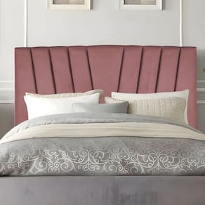 Cabeceira Casal De Cama Estofada 140 Cm Emma Veludo Rosé