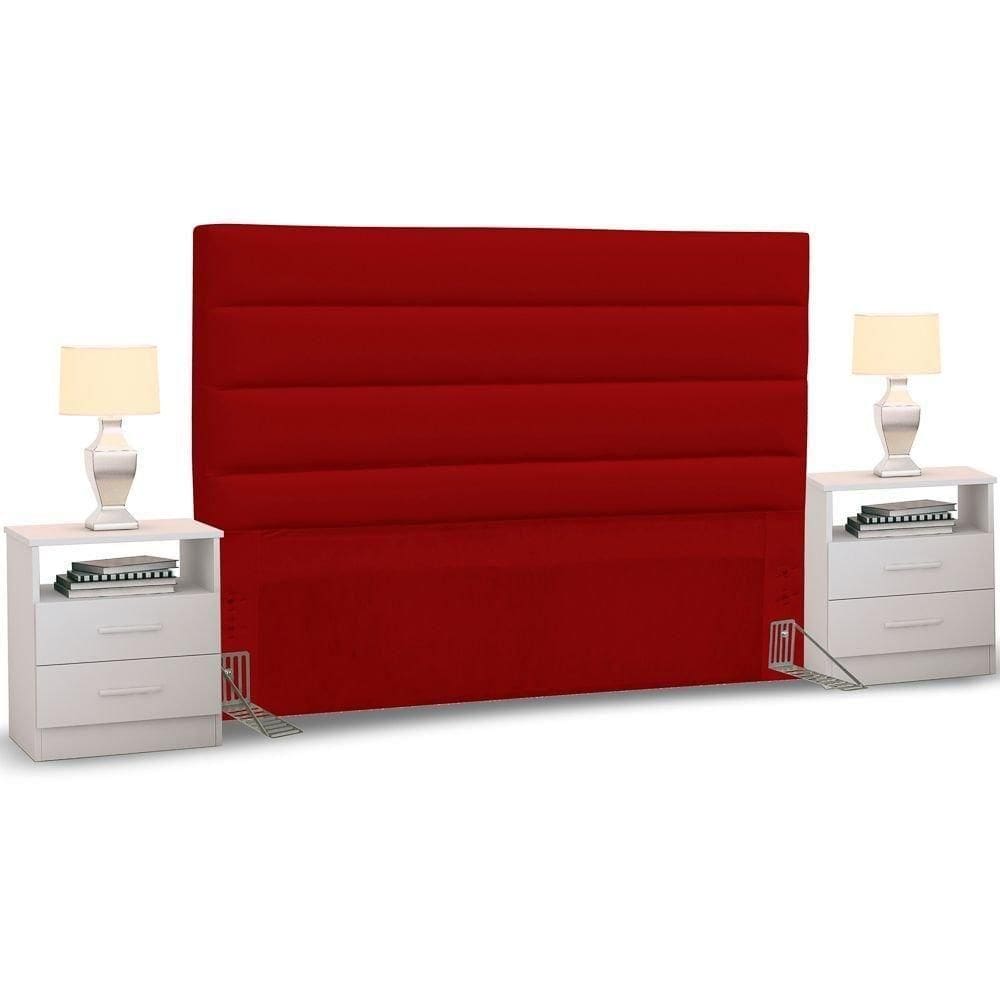 Cabeceira Cama Casal Queen 160cm Greta Corano E 2 Mesas De Cabeceira Dm1 Branco - Mpozenato Corano Marrom