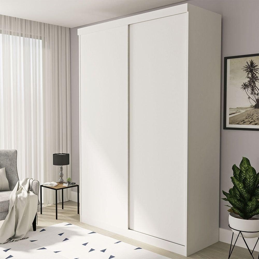 Guarda Roupa Solteiro Salvador 2 Portas 2 Gavetas Minastex Branco