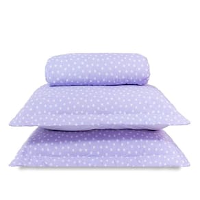 Cobre Leito Queen Classic Estampado 160 Fios 3 Peças Poa Lilas