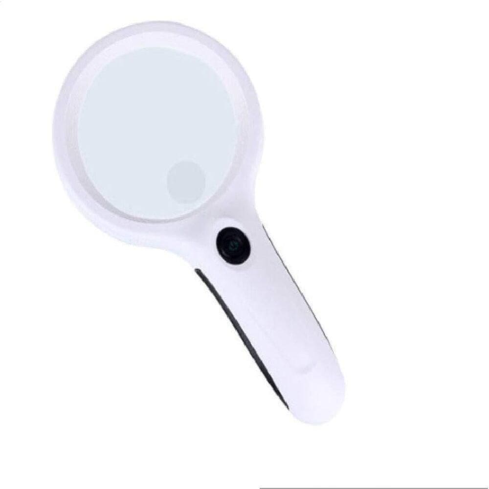 Lupa Para Estetica De Mao Luz De Wood Com 8 Leds Branco + Led Ultra Violeta Selos Nota Falsa