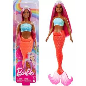 Boneca Barbie Sereia Mundo Da Fantasia - Cabelo Rosa Hrr04 - Mattel
