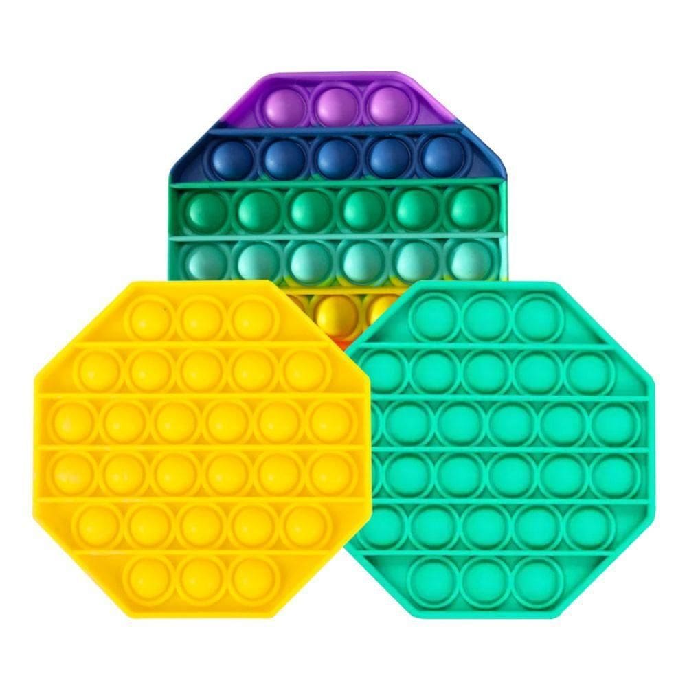 Brinquedo Sensorial Pop It Octágono - Cores Cor Tiffany