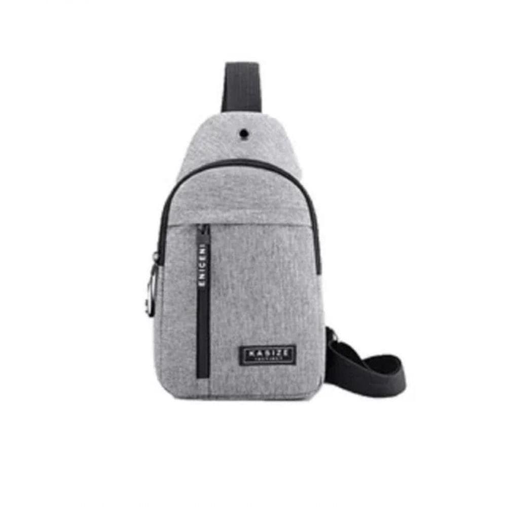 Bolsa Mochila Impermeável Transversal Crossbody Pochete De Peito Portátil Alça única Ajustável Cinza