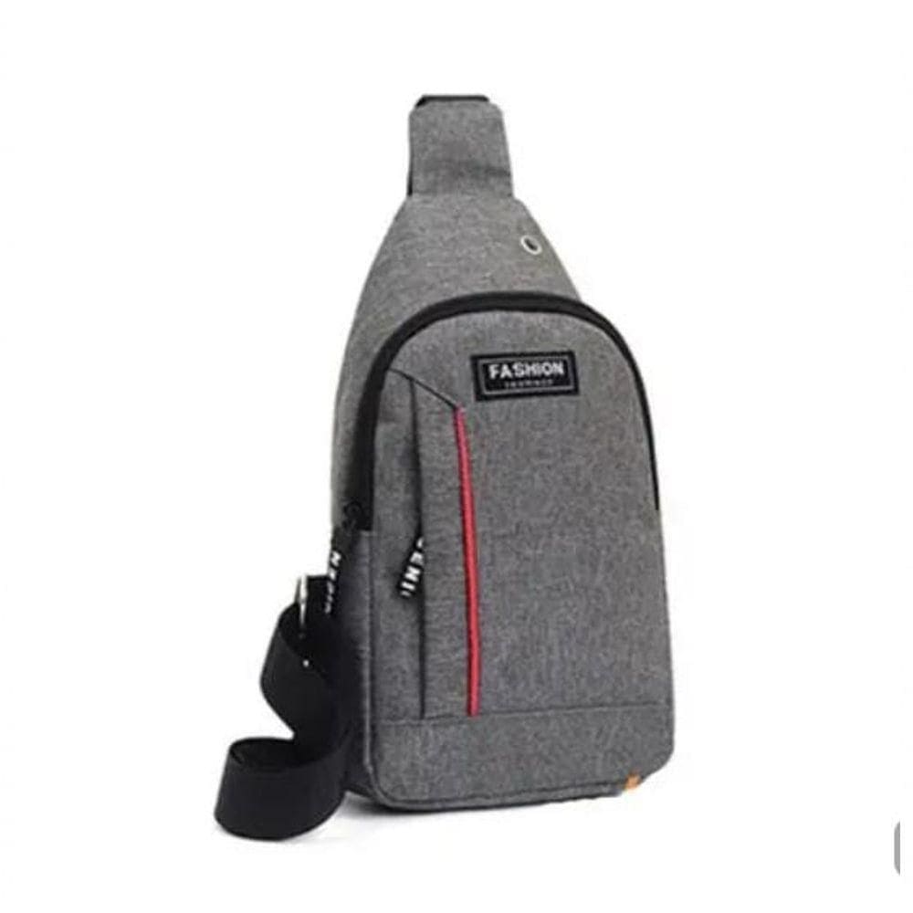 Bolsa Mochila Impermeável Transversal Crossbody Pochete De Peito Portátil Alça única Ajustável Cinza