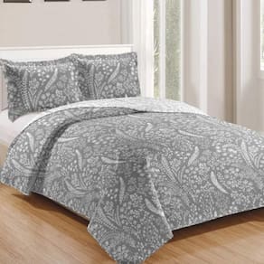 Kit Cobre Leito Colcha Daily Queen 3 Peças Dupla Face Estampado - Patchwork 46 - 100% Poliéster