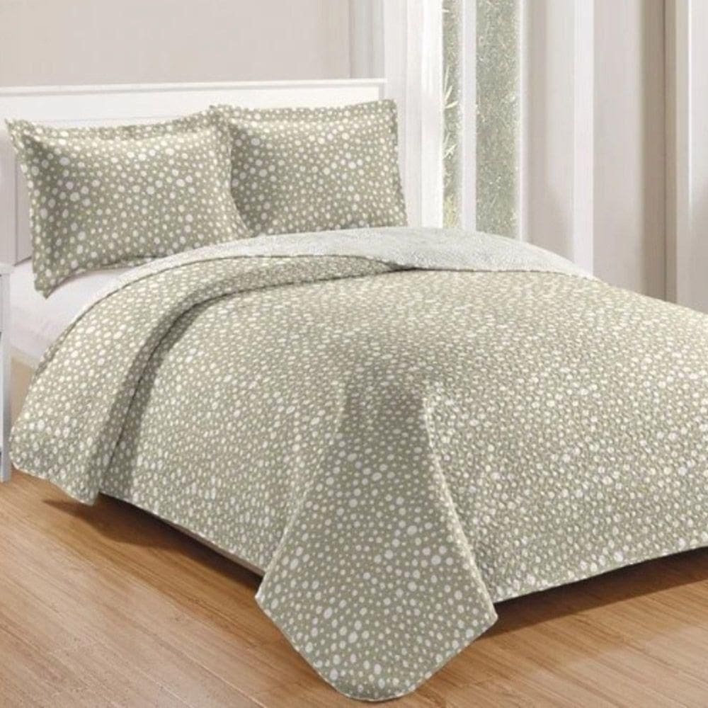 Kit Cobre Leito Colcha Daily Queen 3 Peças Dupla Face Estampado - Modelo 43 - 100% Poliéster