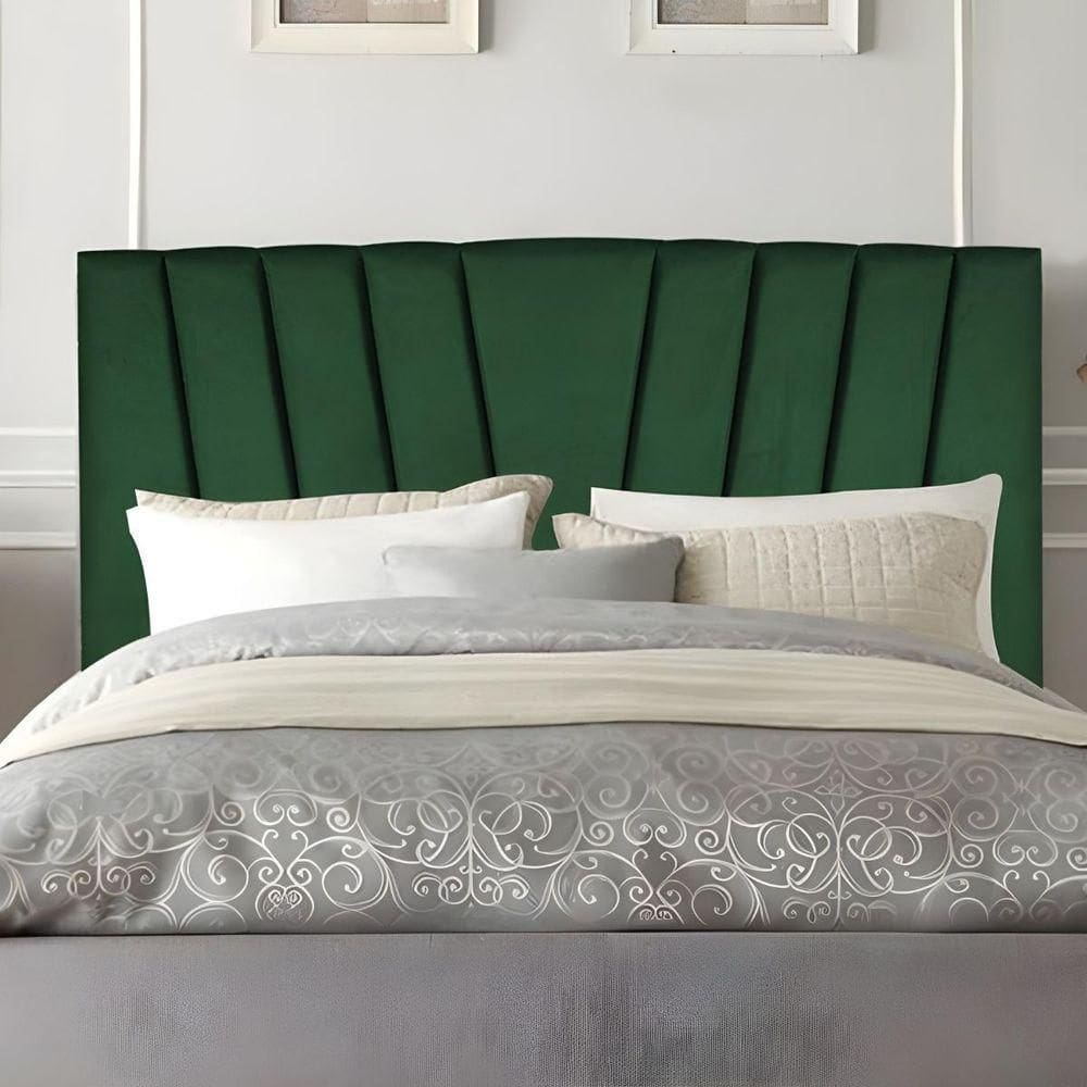 Cabeceira Solteiro Cama Estofada 90 Cm Emma Suede Verde