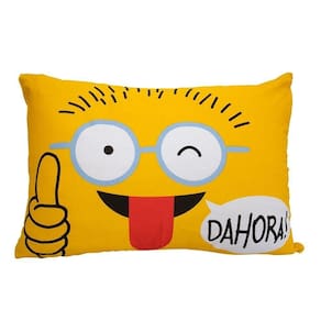 Fronha Portallar Malha 100% Algodão Estampa Localizada Emoji Dahora 48cmx68cm Branco