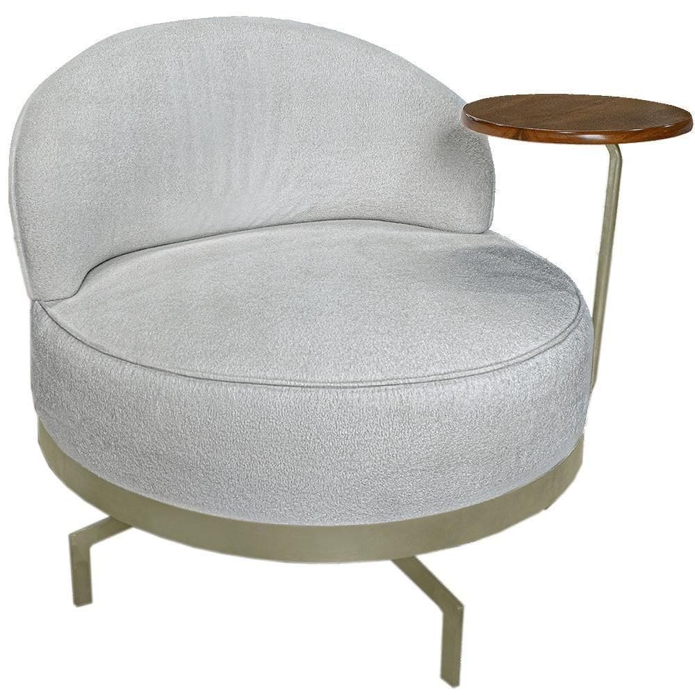 Poltrona Giratoria Glamour 704 Organica Linho Boucle 3302 Ezz 3302