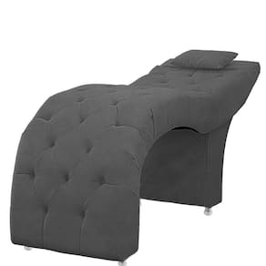 Maca Estofada Capitone Julia Para Estetica Facial Sombrancelha E Cilios Suede Cor Cinza Chumbo