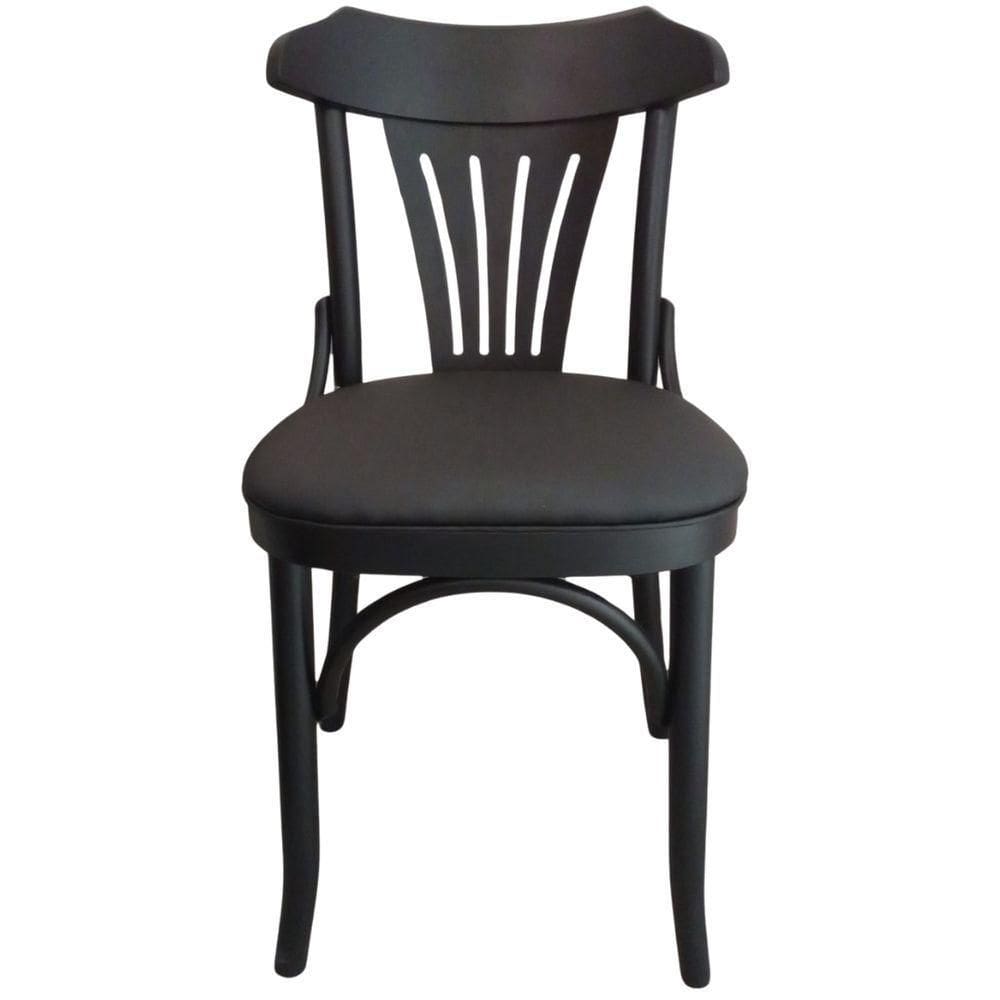 Cadeira Bianca Selva Altura Especial 85cm Estofada Facto Vegan Preto Gourmet Tabaco