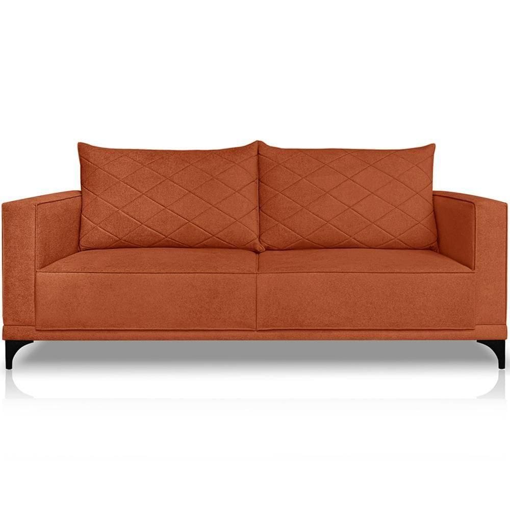 Sofa Nori 3 Lugares Pes De Ferro 200cm Linho Boucle 3303 Ezz 3303